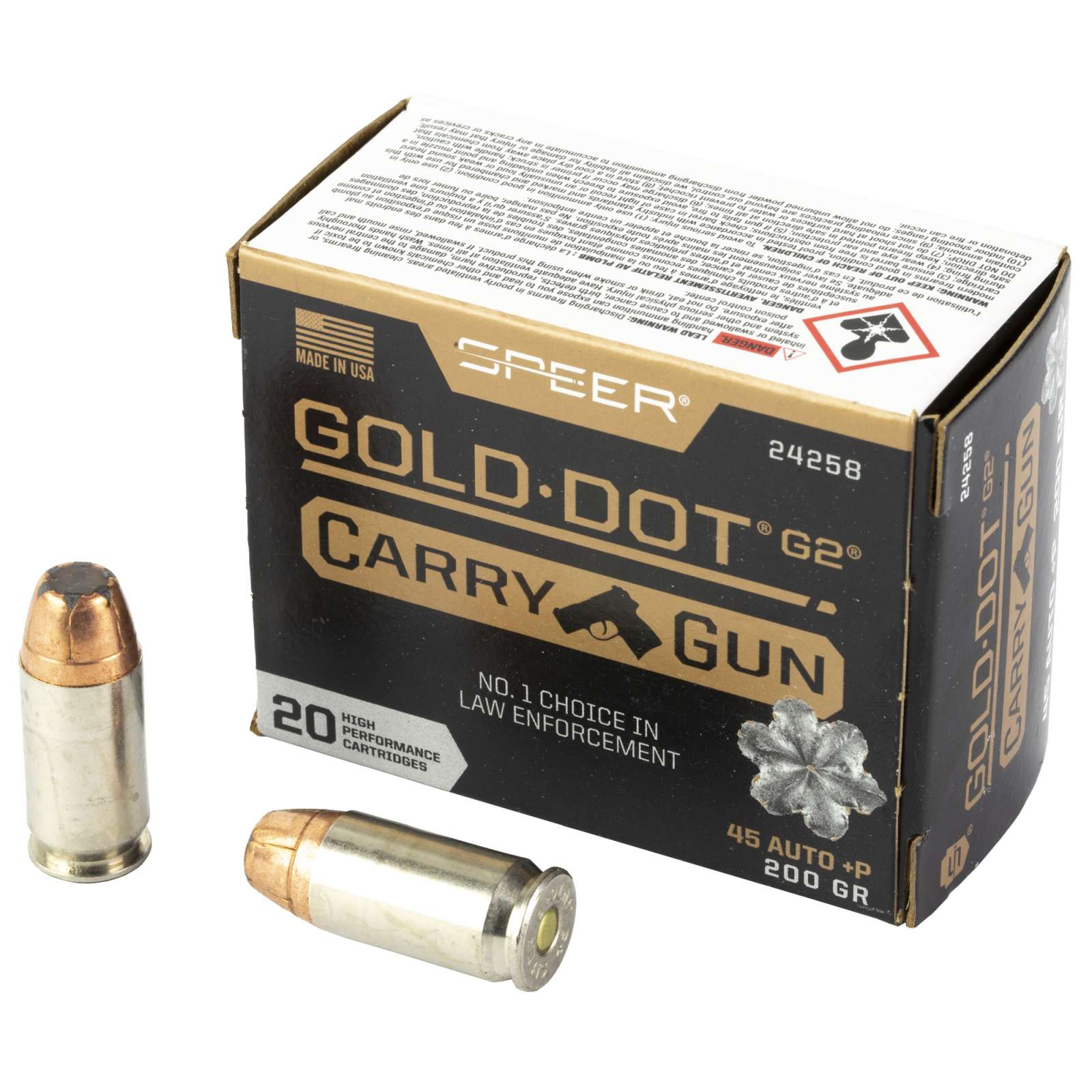 Speer Ammo Gold Dot Carry 45 ACP +P 200 Grain-img-1