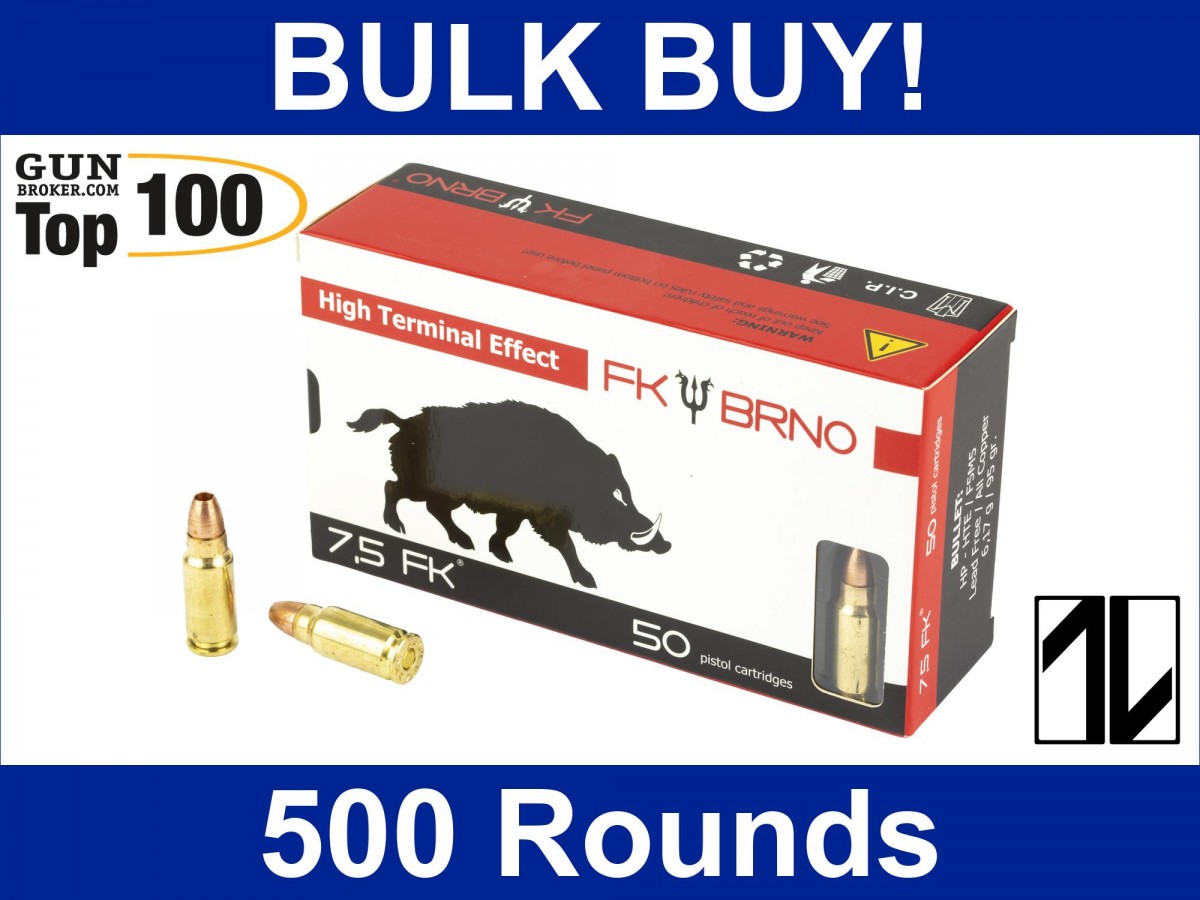 BRNO 7.5 FK 95 Grain Hollow Point 500 Rounds-img-0