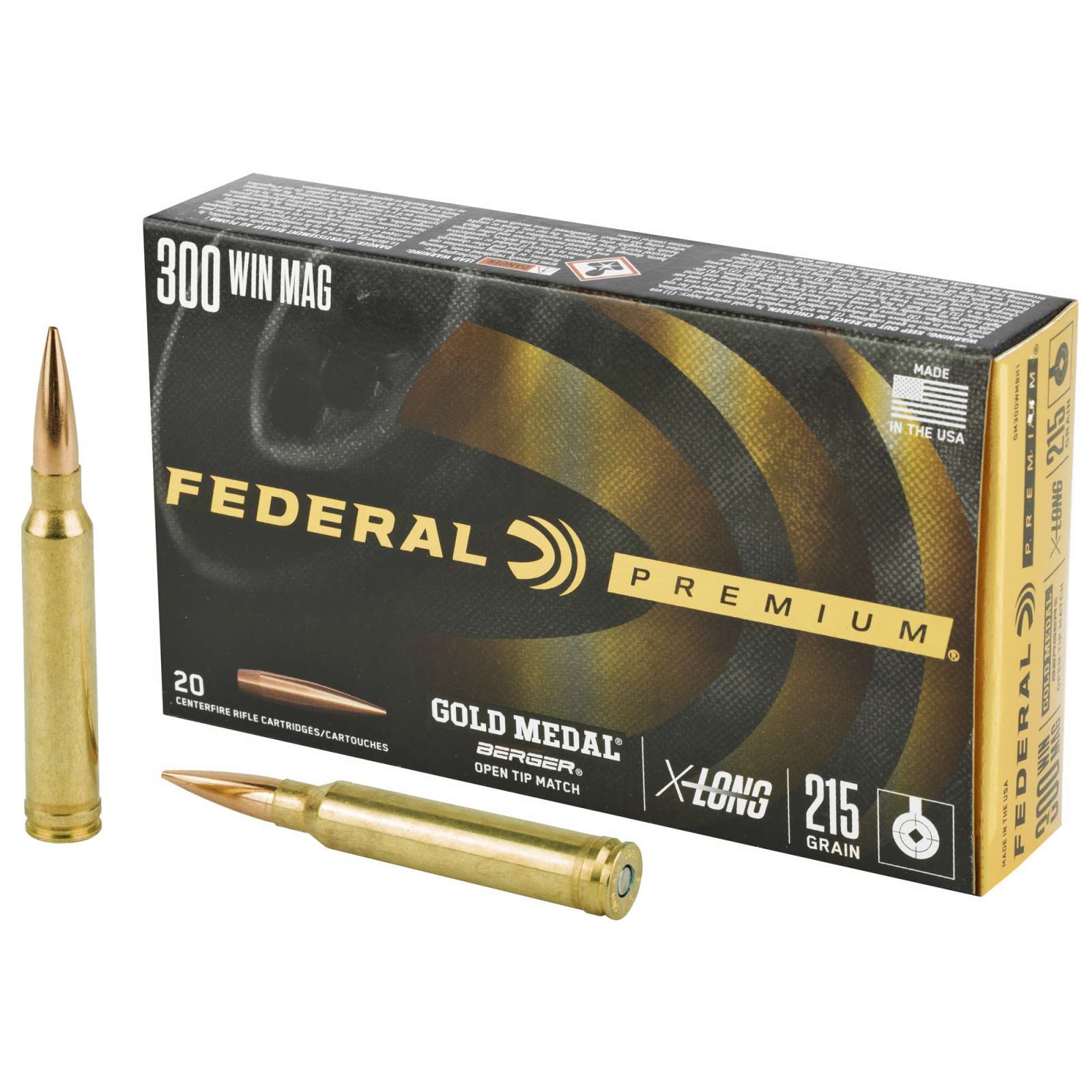 Federal Gold Medal 300 Win Mag Ammo 215 Grain Berger Hybrid Open-img-1